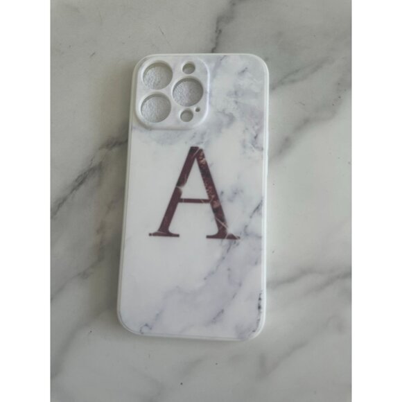 MONOGRAM A Marble iPhone 14 Pro Phone Case NEW NWOT - Picture 1 of 3